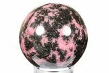 Pink Polished Rhodonite Sphere - Madagascar #261481-1